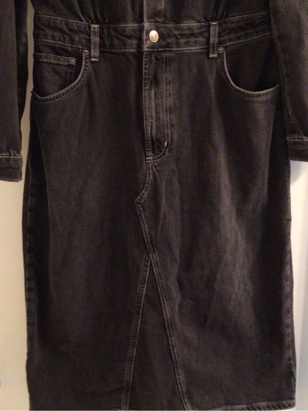 RAILS / Beverly - Washed Black Denim Midi Shirt Dress - Sz L - Picture 14 of 14